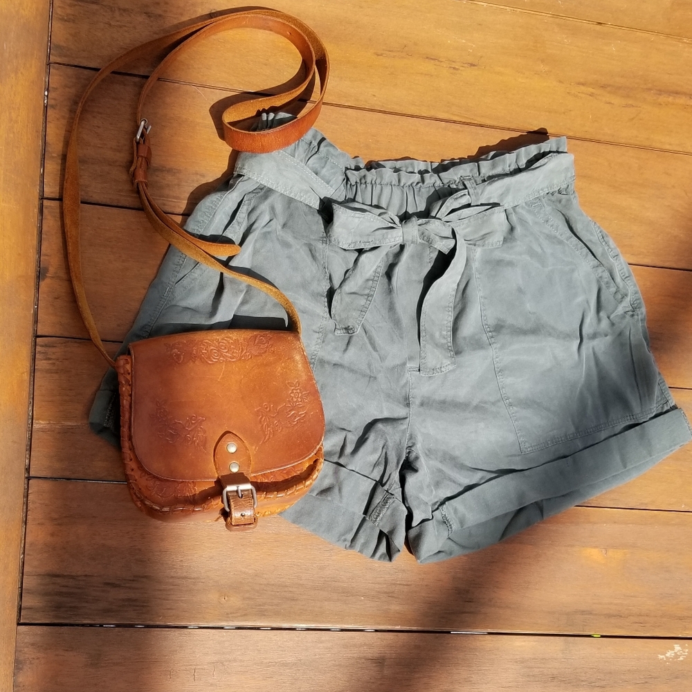 Green Loose Fitting Shorts